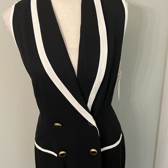 Danny & Nicole Double Breasted Dress Size 12 NWT Black & White - Picture 6 of 9
